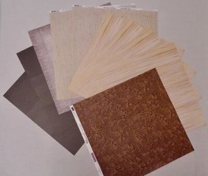 Lot of 10 Paper Sheets 12x12" Browns Blenders Shabby Chic Scrapbooking Cards P25 - Picture 1 of 7