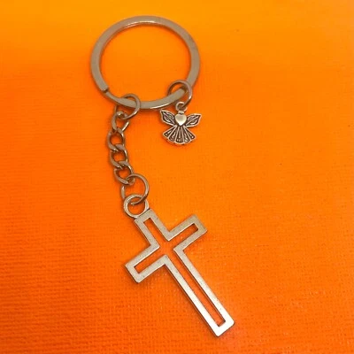 WOO MANTO Kreuz Schutzengel Schlüsselanhänger Geschenk