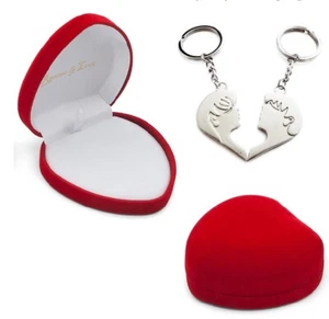 Liebespaar Schlüsselanhänger Geteiltes Herz Box  Anhänger Valentinstag Geschenk - Bild 1 von 5