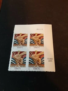 #3766 1dollar wisdom, rockerfeller center plate block 4 - Picture 1 of 1