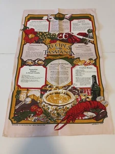 Vintage 1994 Recipes From Tasmania Tea Towel 75x45cm - Foto 1 di 7
