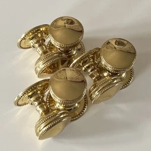 Reclaimed Vintage Georgian Style 6 Round Brass Rope Edge Beaded Door Knobs DK304 - Picture 1 of 7