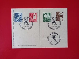 GERMANY 1953 TRANSPORT EXHIBITION 4V SPECIAL OFFICIAL CARD - Picture 1 of 2