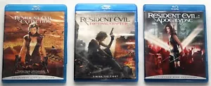 3 Resident Evil Blu-Ray DVDs Apocolypse Extinction & Final Chapter Like New Nice - Picture 1 of 1