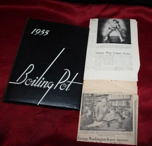 1955 Boiling Point Annual Kalamazoo College Michigan Yearbook + 2 Newspaper clip - Picture 1 of 5