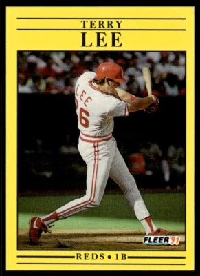 1991 Fleer Baseball Card Terry Lee Cincinnati Reds #70 - Image 1 of 2