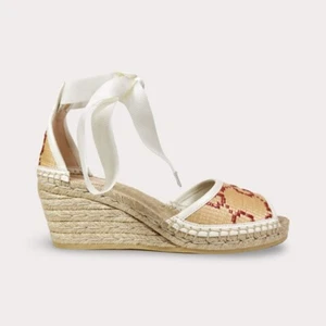 Gucci Woven GG Espadrille Wedge Heel - Women’s 8.5 - Picture 1 of 8