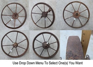 Antique Cast Iron Wheelbarrow Farm Heavy Cart Industrial Primitive Spoke Wheel - Picture 1 of 46