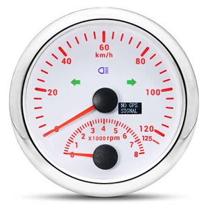 85mm Waterproof GPS Speedometer 125KM/H with Tachometer Gauge for Boat Car Truck - Picture 1 of 10