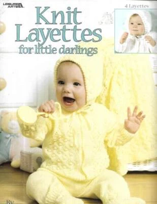 KNIT LAYETTES FOR LITTLE DARLINGS 4 LAYETTE DESIGNS - Image 1 of 4