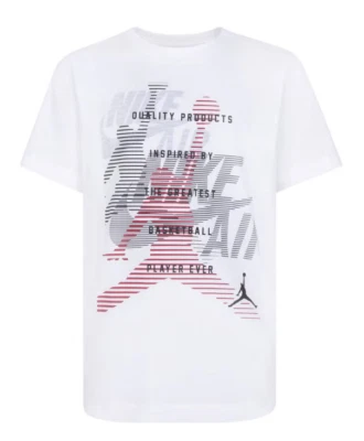 NIKE AIR JORDAN JUMPMAN Shirt White Logo Print Boys Large 12 13 YRS Original Aut - Image 1 of 4
