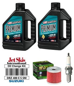 For Suzuki DRZ 400 DRZ S SM E Premium Oil Change Kit NGK Spark Plug Oil Filter - Picture 1 of 6