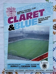 Football Programme - Burnley v Swindon Town - Division Four - 12th October 1985 - Picture 1 of 3