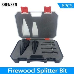 6Pcs 32/42mm Firewood Splitter Cone Drill Bit Round Hex Square Shank Wood breake - Picture 1 of 8