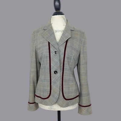 Blazer vintage Louis Feraud gris 8 cuadros medianos Foto 1 de 4