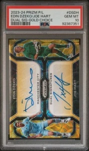 2023-24 PANINI PRIZM DUAL AUTO JOE HART/EDIN DZEKO GOLD CHOICE /10 PSA 10 - Picture 1 of 2