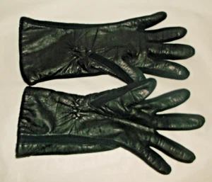 VTG Van Raalte Women's Black Leather Gloves with Fourchettes OS - Picture 1 of 4