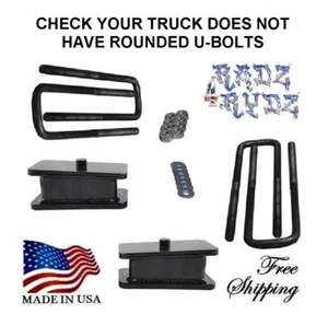 1967-2002 Chevy G10 G15 G20 G25 G1500 G2500 2" Lift Blocks Kit 10" U-bolts - Bild 1 von 2
