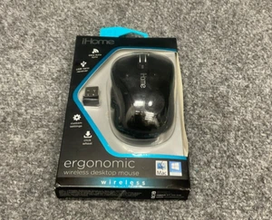 iHome Wireless Desktop Mouse IH-M2010B 🖱️ Easy Auto Sync USB Nano Receiver Blac - Picture 1 of 14