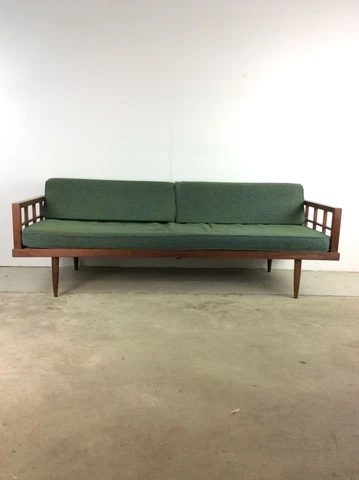 Mid Century Modern Daybed Sofa with Walnut Frame Cover