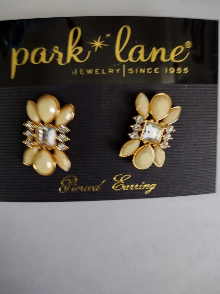 Park Lane бежевый и кристалл золотой тон падение пирсинг серьги новый с Ярлыками - Изображение 1 из 1