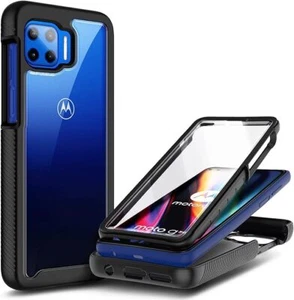 Funda a prueba de golpes de cuerpo completo de cuerpo completo para Motorola One 5G/UW con protector de pantalla incorporado - Imagen 1 de 27