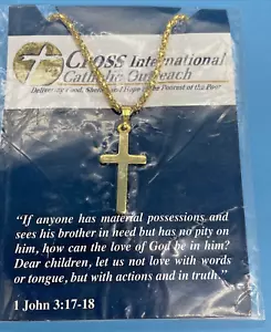 Catholic International-Outreach Cross & Link Chain Barrrel Closure Still Sealed - Picture 1 of 6