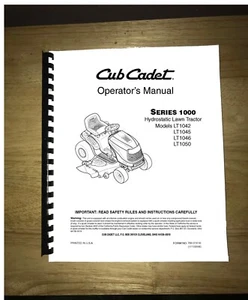 Manual del operador del tractor de césped Cub Cadet LT1042/LT1045/LT1046 - Imagen 1 de 1