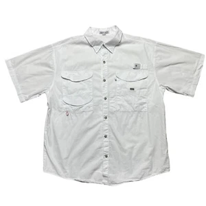 Camisa de pesca ventilada para hombre blanca alimentada y suave talla L ligera botón PFG - Imagen 1 de 7