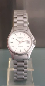 ca. 23mm Tissot "Seastar" - vintage Damenarmbanduhr - Stahl/Stahl matt - Bild 1 von 10