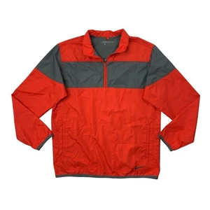 Nike Golf Jacket Boys Large Red Grey Quarter Zip Lightweight All Weather Popover - Picture 1 of 12