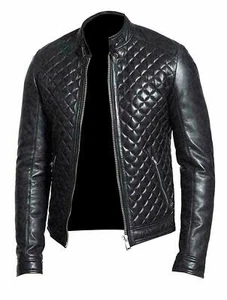 Herren Lederjacke Bomber Stepp Bikerjacke echtes Rindsleder - Bild 1 von 3