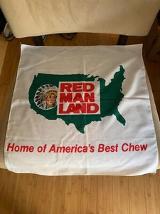 Red Man Chewing Tobacco Handkerchief Advertising 24x24 Logo USA Map Snuff Hanky - Picture 1 of 6