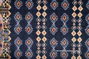 Indien Velours Tapisserie Tissu Couture Course Géométrique Imprimé par Le Yard - Photo 1/6