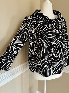 E-COLO-O-GIE JACKET, Blazer, Pockets, Womens Large, Retro Swing 60s Print - Picture 1 of 11