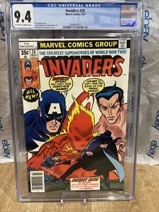 The Invaders #26 CGC 9.4 Edicola Marvel Comics Captain America Sub Mariner - Foto 1 di 3