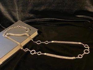 Modern Metal Chrome Silver Belt Chain Mesh Links Style Thin - Picture 1 of 3