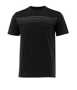 XL (44-46) Mens' Premium Cotton Super Soft Short Sleeve Stripe Tee - Black - Picture 1 of 6