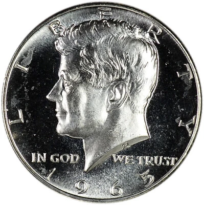 1965 SMS 50C Kennedy Half Dollar with Cameo Appeal - Image 1 of 3
