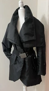 Chico’s Black Label Oversized Collar Black Belted Jacket (#82) - Picture 1 of 10