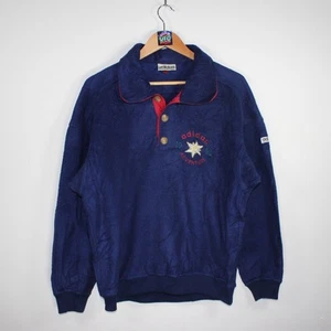 Adidas Adventure Fleece Pullover Mens Relaxed Medium Navy Archive Vintage 90s - Picture 1 of 13