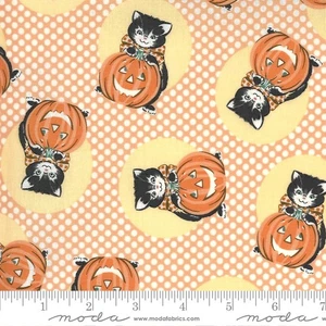 KITTY CORN Halloween Pumpkin Orange Moda Quilt Fabric #31171-13 sold by 1/2 Yd - Picture 1 of 1