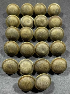 LOTTO x22 bottoni uniforme ciottoli militari esercito americano 1870 guerre indiane 15 mm - Foto 1 di 2