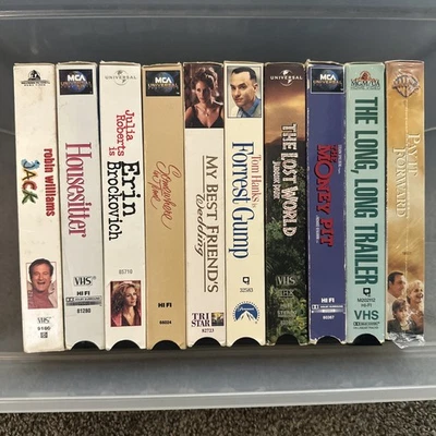 Mixed Lot 10 VHS Movies Forrest Gump Erin Brockovich Jack Money Pit  Housesitter Foto 1 de 4