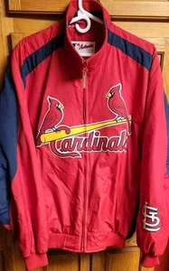 MAJESTIC STL Cardinals Jacket Men XL Full Zip Fleece Linedd MLB Embroidered Coat - Picture 1 of 11