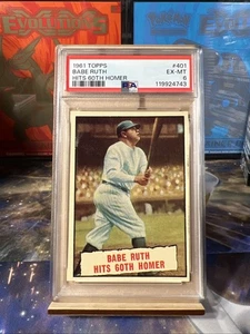 1961 Topps - Baseball Thrills Babe Ruth #401 PSA 6 - Foto 1 di 2