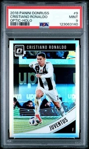 2018 Donruss Optic Holo Prizm Soccer #9 Cristiano Ronaldo PSA 9 - Picture 1 of 3
