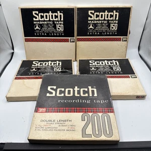 Lot Of 4 Scotch 150 -7" reel tape 1800' & 1 Scotch 200 -7” reel tape 2400’ - Picture 1 of 5