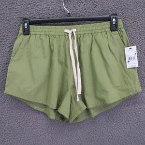 Billabong Shorts Womens Medium Green Drawstring Elastic Waist 100% Cotton New - Picture 1 of 9