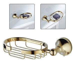 Rustproof Gold Brass Soap Dish with Efficient Drainage for Extended Soap Life - Picture 1 of 12